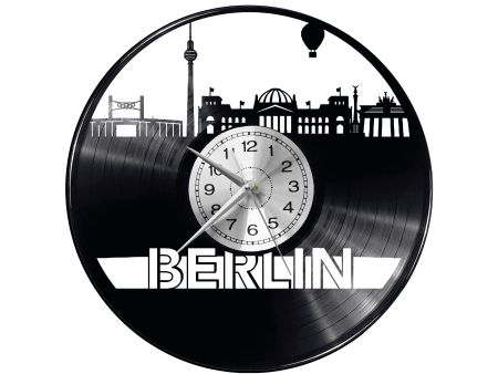 CITY BERLIN  Vinyl Zegar Ścienny Płyta Winylowa Nowoczesny 

Dekoracyjny Na Prezent Urodziny