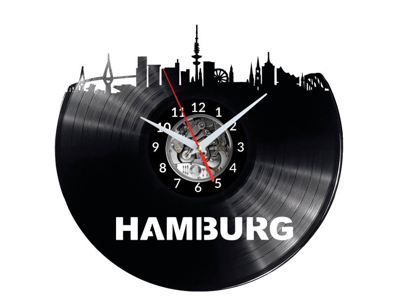 CITY HAMBURG Vinyl Zegar Ścienny Płyta Winylowa Nowoczesny
 
Dekoracyjny Na Prezent Urodziny