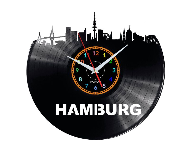 CITY HAMBURG Vinyl Zegar Ścienny Płyta Winylowa Nowoczesny
 
Dekoracyjny Na Prezent Urodziny