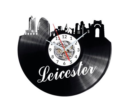 CITY LEICESTER Vinyl Zegar Ścienny Płyta Winylowa Nowoczesny 

Dekoracyjny Na Prezent Urodziny