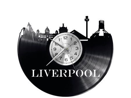 CITY LIVERPOOL Vinyl Zegar Ścienny Płyta Winylowa Nowoczesny 
Dekoracyjny Na Prezent Urodziny