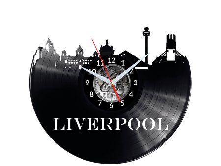 CITY LIVERPOOL Vinyl Zegar Ścienny Płyta Winylowa Nowoczesny 
Dekoracyjny Na Prezent Urodziny