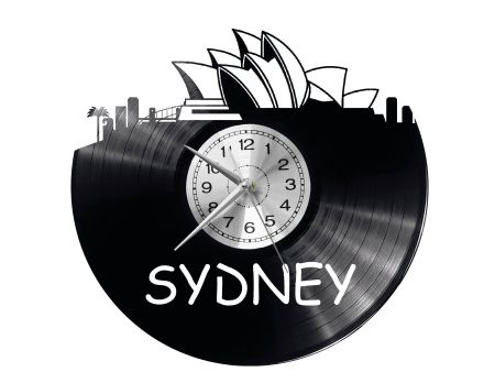 CITY SYDNEY Vinyl Zegar Ścienny Płyta Winylowa Nowoczesny 

Dekoracyjny Na Prezent Urodziny