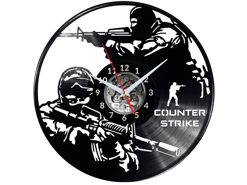 COUNTER-STRIKE Vinyl Zegar Ścienny Płyta Winylowa Nowoczesny 
Dekoracyjny Na Prezent Urodziny