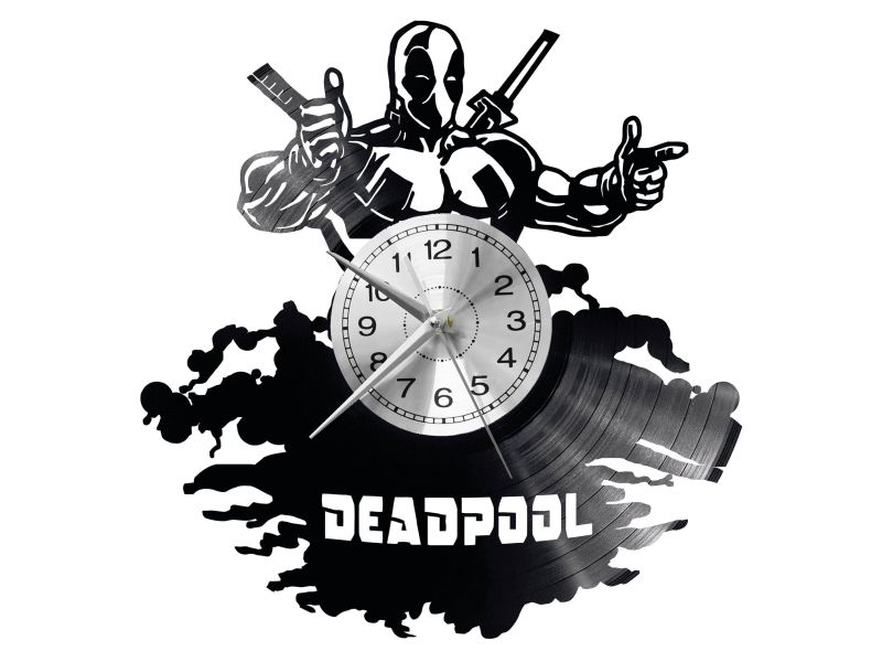 DEADPOOL Vinyl Zegar Ścienny Płyta Winylowa Nowoczesny 
Dekoracyjny Na Prezent Urodziny