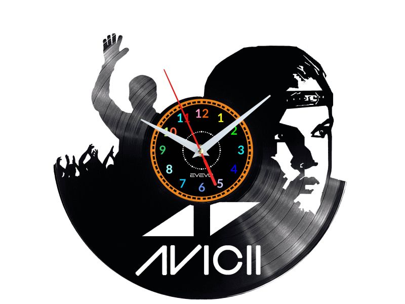 DJ AVICII Vinyl Zegar Ścienny Płyta Winylowa Nowoczesny 
Dekoracyjny Na Prezent Urodziny