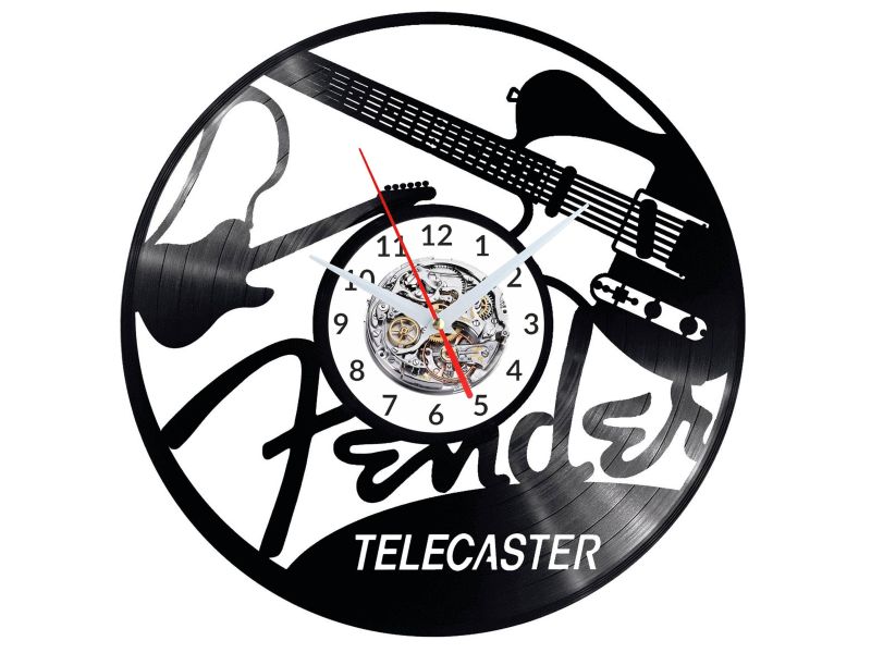 Fender Telecaster Vinyl Zegar Ścienny Płyta Winylowa Nowoczesny 
Dekoracyjny Na Prezent Urodziny