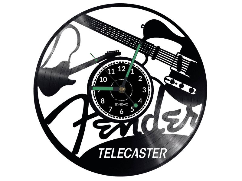 Fender Telecaster Vinyl Zegar Ścienny Płyta Winylowa Nowoczesny 
Dekoracyjny Na Prezent Urodziny