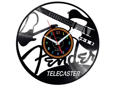 Fender Telecaster Vinyl Zegar Ścienny Płyta Winylowa Nowoczesny 
Dekoracyjny Na Prezent Urodziny