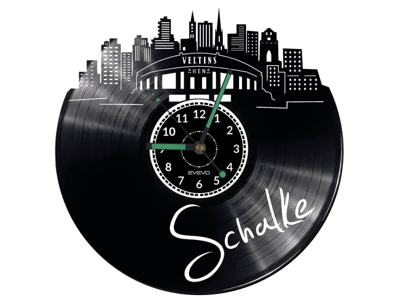 Schallplattenuhr Schalke Vinyl Zegar Ścienny Płyta Winylowa Nowoczesny 
Dekoracyjny Na Prezent Urodziny