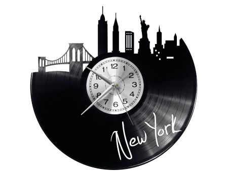 New York Vinyl Zegar Ścienny Płyta Winylowa Nowoczesny 
Dekoracyjny Na Prezent Urodziny