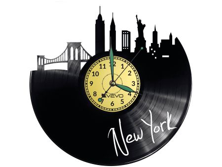 New York Vinyl Zegar Ścienny Płyta Winylowa Nowoczesny 
Dekoracyjny Na Prezent Urodziny