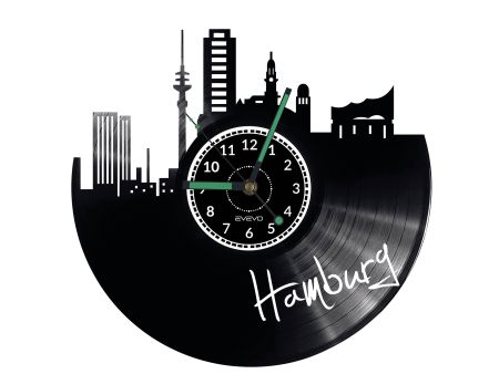 Hamburg Vinyl Zegar Ścienny Płyta Winylowa Nowoczesny 
Dekoracyjny Na Prezent Urodziny