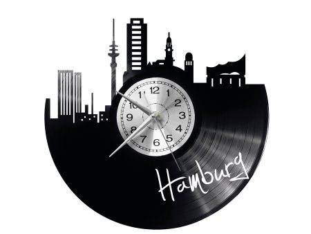 Hamburg Vinyl Zegar Ścienny Płyta Winylowa Nowoczesny 
Dekoracyjny Na Prezent Urodziny