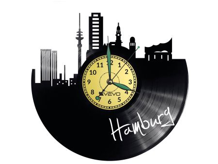 Hamburg Vinyl Zegar Ścienny Płyta Winylowa Nowoczesny 
Dekoracyjny Na Prezent Urodziny