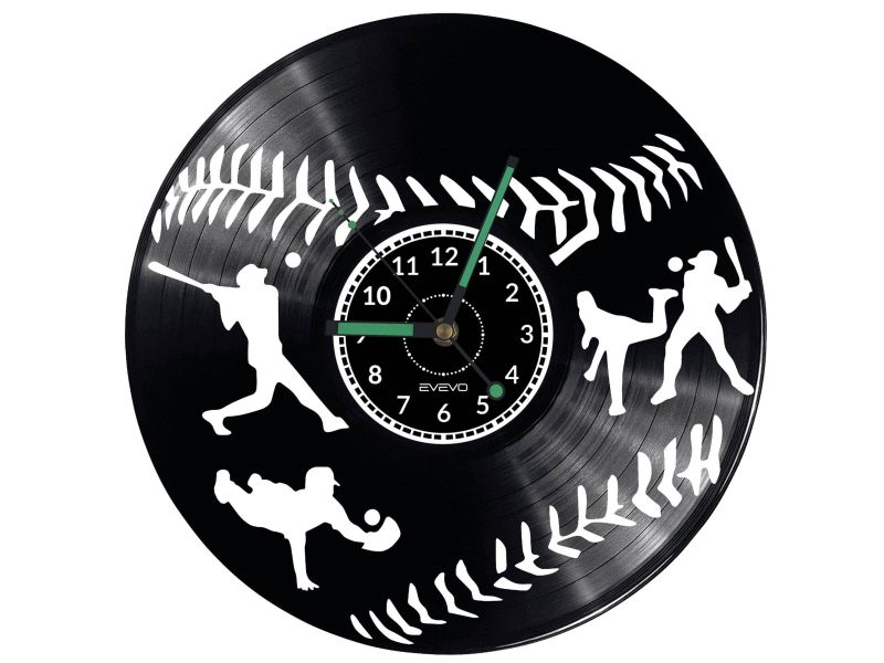 Baseball Vinyl Zegar Ścienny Płyta Winylowa Nowoczesny 
Dekoracyjny Na Prezent Urodziny