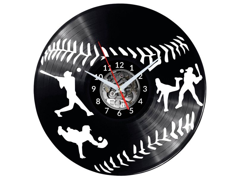 Baseball Vinyl Zegar Ścienny Płyta Winylowa Nowoczesny 
Dekoracyjny Na Prezent Urodziny