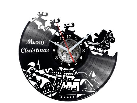 Santa Claus Vinyl Zegar Ścienny Płyta Winylowa Nowoczesny 
Dekoracyjny Na Prezent Urodziny