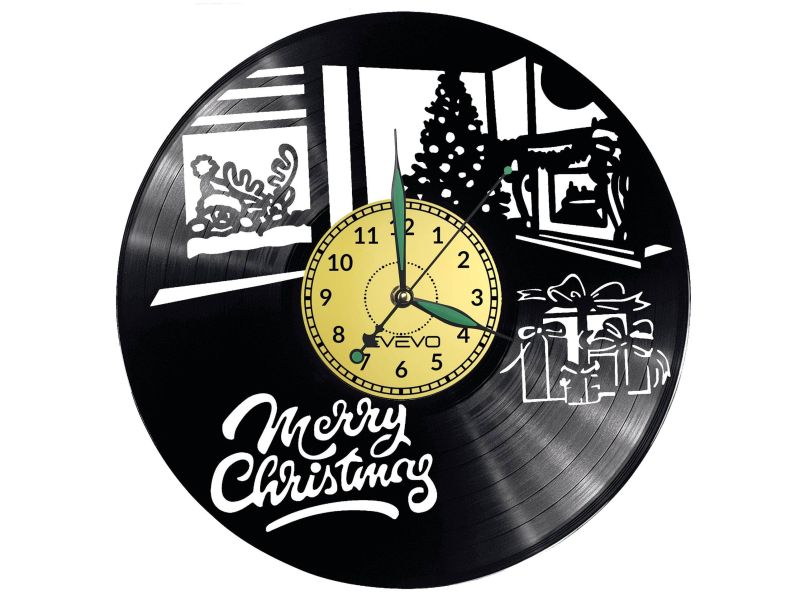 Merry Christmas Vinyl Zegar Ścienny Płyta Winylowa Nowoczesny 
Dekoracyjny Na Prezent Urodziny