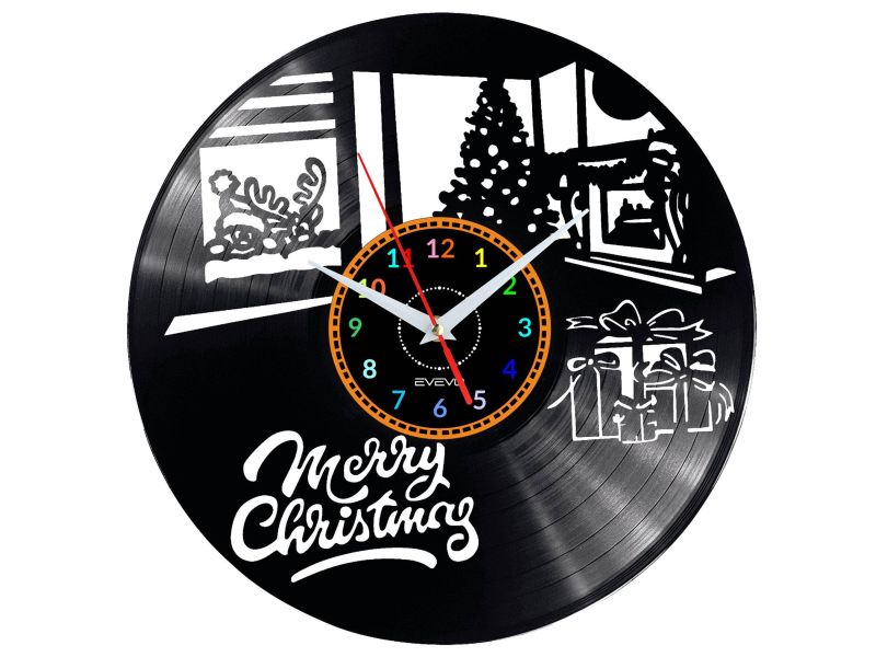 Merry Christmas Vinyl Zegar Ścienny Płyta Winylowa Nowoczesny 
Dekoracyjny Na Prezent Urodziny