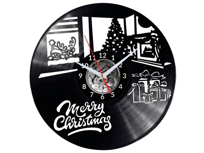 Merry Christmas Vinyl Zegar Ścienny Płyta Winylowa Nowoczesny 
Dekoracyjny Na Prezent Urodziny