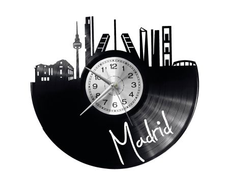 Madrid Vinyl Zegar Ścienny Płyta Winylowa Nowoczesny 

Dekoracyjny Na Prezent Urodziny