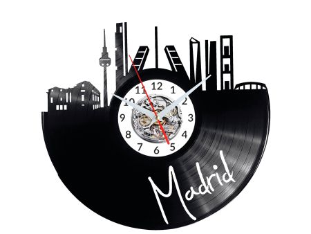 Madrid Vinyl Zegar Ścienny Płyta Winylowa Nowoczesny 

Dekoracyjny Na Prezent Urodziny