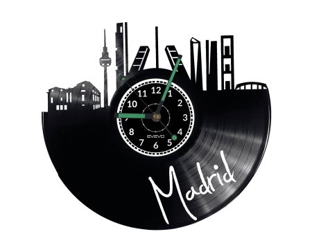 Madrid Vinyl Zegar Ścienny Płyta Winylowa Nowoczesny 

Dekoracyjny Na Prezent Urodziny