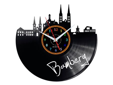 Bamberg Vinyl Zegar Ścienny Płyta Winylowa Nowoczesny 
Dekoracyjny Na Prezent Urodziny