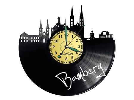 Bamberg Vinyl Zegar Ścienny Płyta Winylowa Nowoczesny 
Dekoracyjny Na Prezent Urodziny