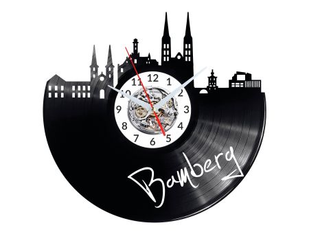 Bamberg Vinyl Zegar Ścienny Płyta Winylowa Nowoczesny 
Dekoracyjny Na Prezent Urodziny