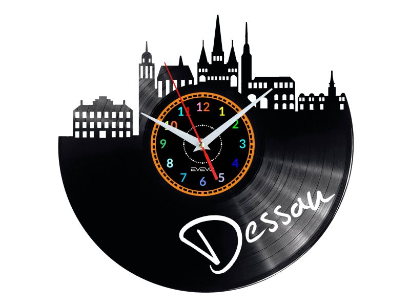 Dessau Vinyl Zegar Ścienny Płyta Winylowa Nowoczesny 
Dekoracyjny Na Prezent Urodziny