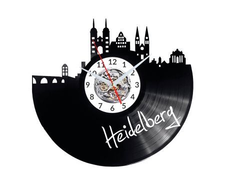 Heidelberg Vinyl Zegar Ścienny Płyta Winylowa Nowoczesny 
Dekoracyjny Na Prezent Urodziny