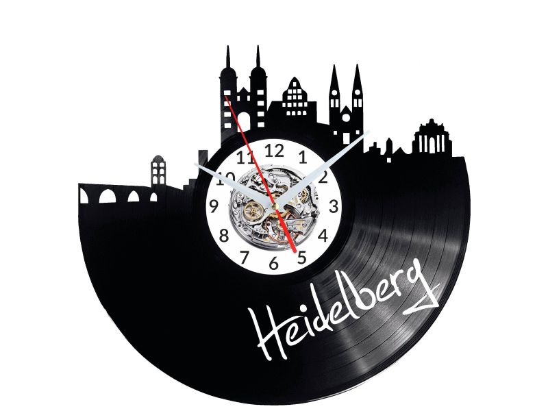 Heidelberg Vinyl Zegar Ścienny Płyta Winylowa Nowoczesny 
Dekoracyjny Na Prezent Urodziny