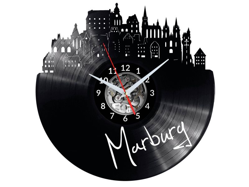 Marburg Vinyl Zegar Ścienny Płyta Winylowa Nowoczesny 
Dekoracyjny Na Prezent Urodziny