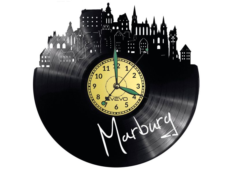 Marburg Vinyl Zegar Ścienny Płyta Winylowa Nowoczesny 
Dekoracyjny Na Prezent Urodziny