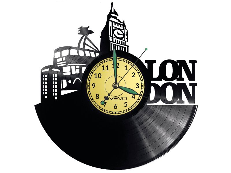 London Vinyl Zegar Ścienny Płyta Winylowa Nowoczesny 
Dekoracyjny Na Prezent Urodziny