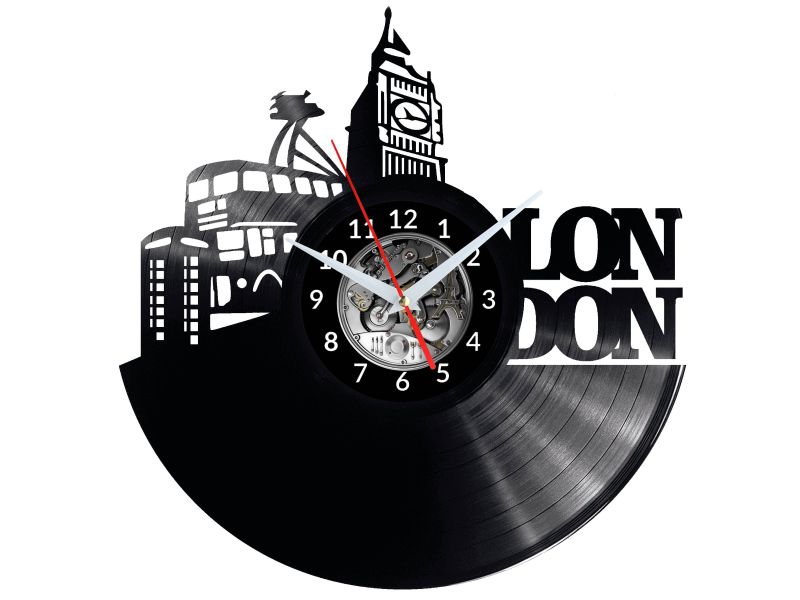 London Vinyl Zegar Ścienny Płyta Winylowa Nowoczesny 
Dekoracyjny Na Prezent Urodziny