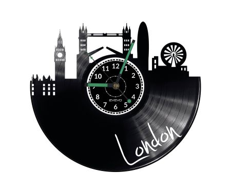 London Vinyl Zegar Ścienny Płyta Winylowa Nowoczesny 
Dekoracyjny Na Prezent Urodziny