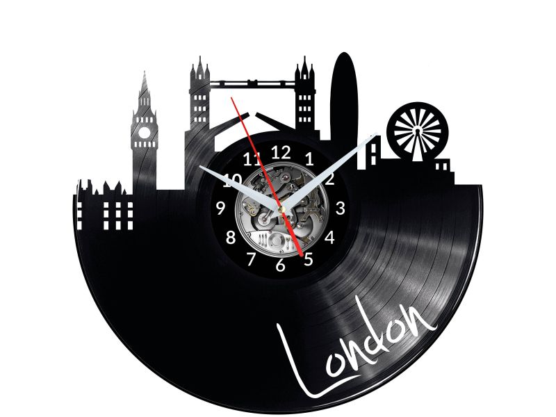 London Vinyl Zegar Ścienny Płyta Winylowa Nowoczesny 
Dekoracyjny Na Prezent Urodziny