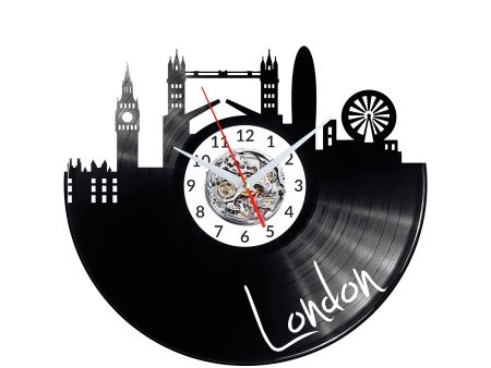 London Vinyl Zegar Ścienny Płyta Winylowa Nowoczesny 
Dekoracyjny Na Prezent Urodziny