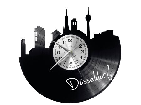 Dusseldorf Vinyl Zegar Ścienny Płyta Winylowa Nowoczesny 
Dekoracyjny Na Prezent Urodziny