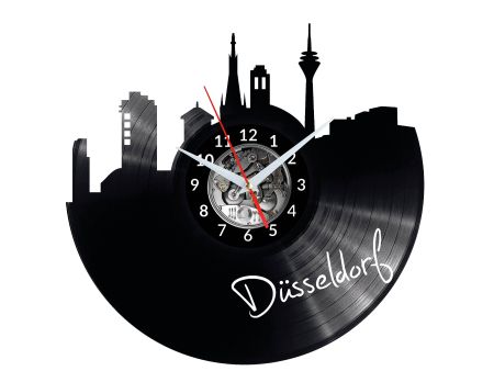 Dusseldorf Vinyl Zegar Ścienny Płyta Winylowa Nowoczesny 
Dekoracyjny Na Prezent Urodziny