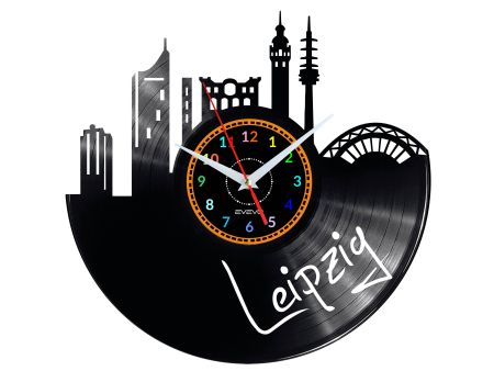 Leipzig Vinyl Zegar Ścienny Płyta Winylowa Nowoczesny 
Dekoracyjny Na Prezent Urodziny