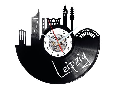 Leipzig Vinyl Zegar Ścienny Płyta Winylowa Nowoczesny 
Dekoracyjny Na Prezent Urodziny