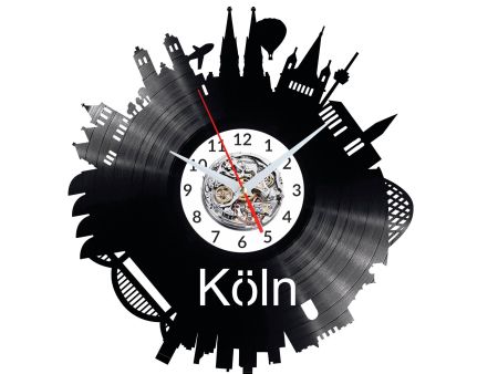 Koln Vinyl Zegar Ścienny Płyta Winylowa Nowoczesny 
Dekoracyjny Na Prezent Urodziny