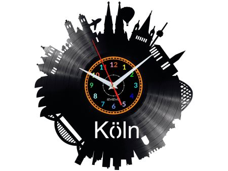 Koln Vinyl Zegar Ścienny Płyta Winylowa Nowoczesny 
Dekoracyjny Na Prezent Urodziny