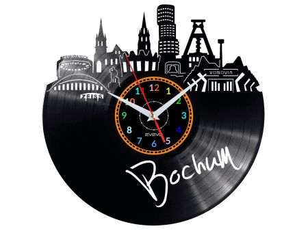 Bochum Vinyl Zegar Ścienny Płyta Winylowa Nowoczesny 
Dekoracyjny Na Prezent Urodziny