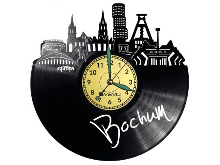 Bochum Vinyl Zegar Ścienny Płyta Winylowa Nowoczesny 
Dekoracyjny Na Prezent Urodziny