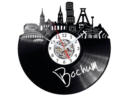 Bochum Vinyl Zegar Ścienny Płyta Winylowa Nowoczesny 
Dekoracyjny Na Prezent Urodziny